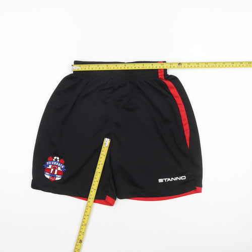 Stanno Boys Black S Athletic Football Shorts Lightweight Polyester