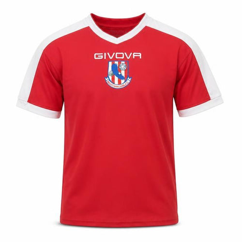 Givova Boys Red Short Sleeve Football Jersey T-Shirt 2XS Polyester Athletic Fit