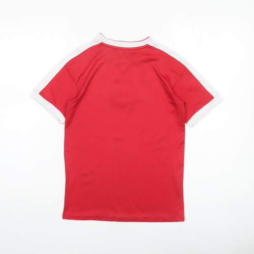 Givova Boys Red Short Sleeve Football Jersey T-Shirt 2XS Polyester Athletic Fit