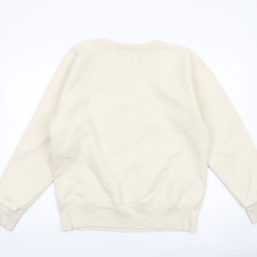 GAP Men Beige Graphic Pullover Sweatshirt M Regular Crew Neck