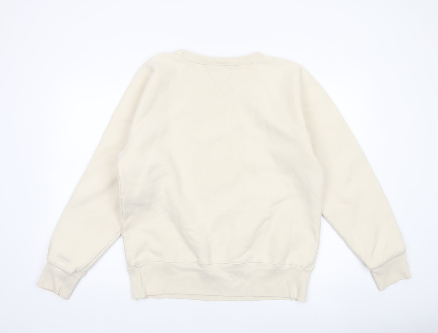GAP Men Beige Graphic Pullover Sweatshirt M Regular Crew Neck