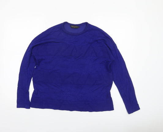 Dorothy Perkins Women's Blue Crew Neck Long Sleeve Jumper Size 12