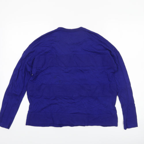 Dorothy Perkins Women's Blue Crew Neck Long Sleeve Jumper Size 12
