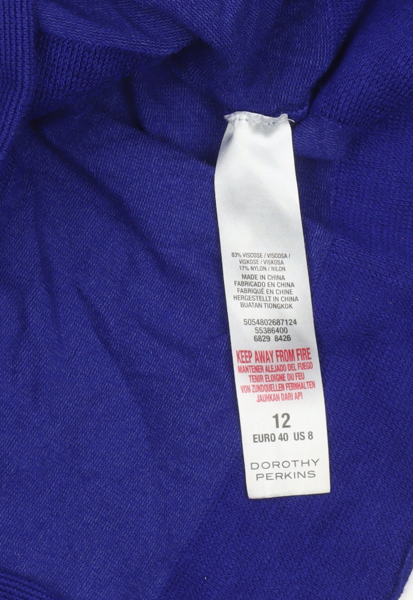 Dorothy Perkins Women's Blue Crew Neck Long Sleeve Jumper Size 12