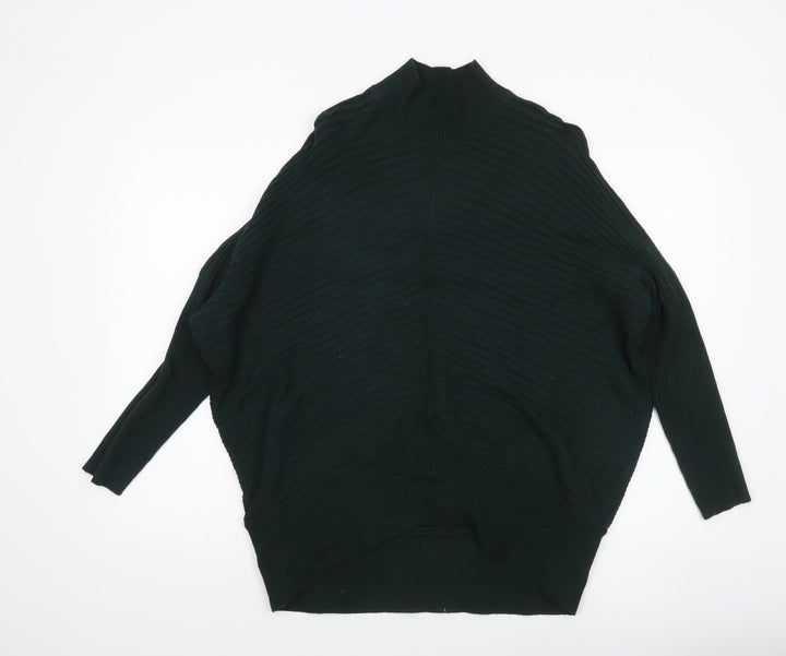 River Island Women’s Green Mock Neck Ribbed Knit Jumper Size S