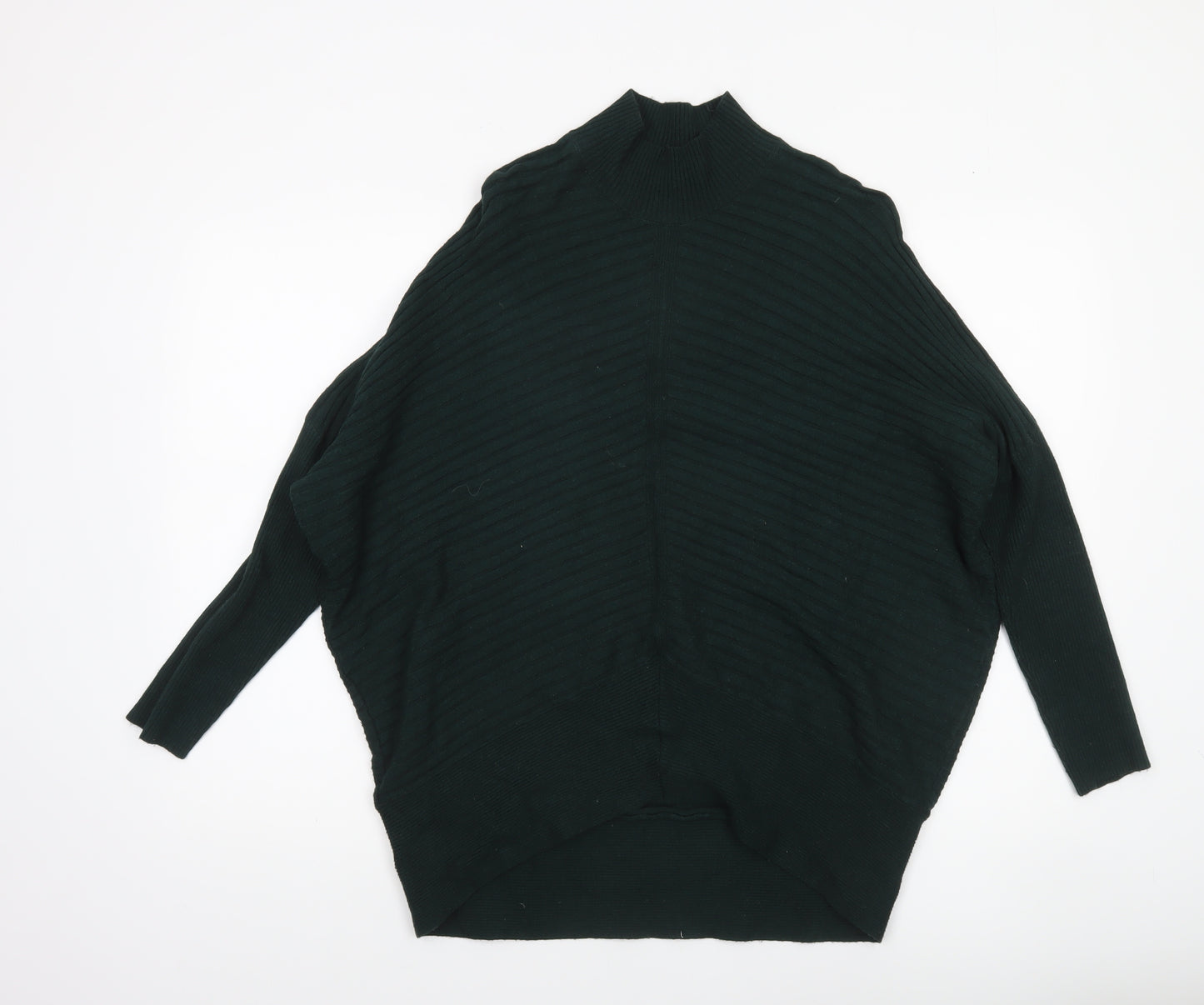 River Island Women’s Green Mock Neck Ribbed Knit Jumper Size S