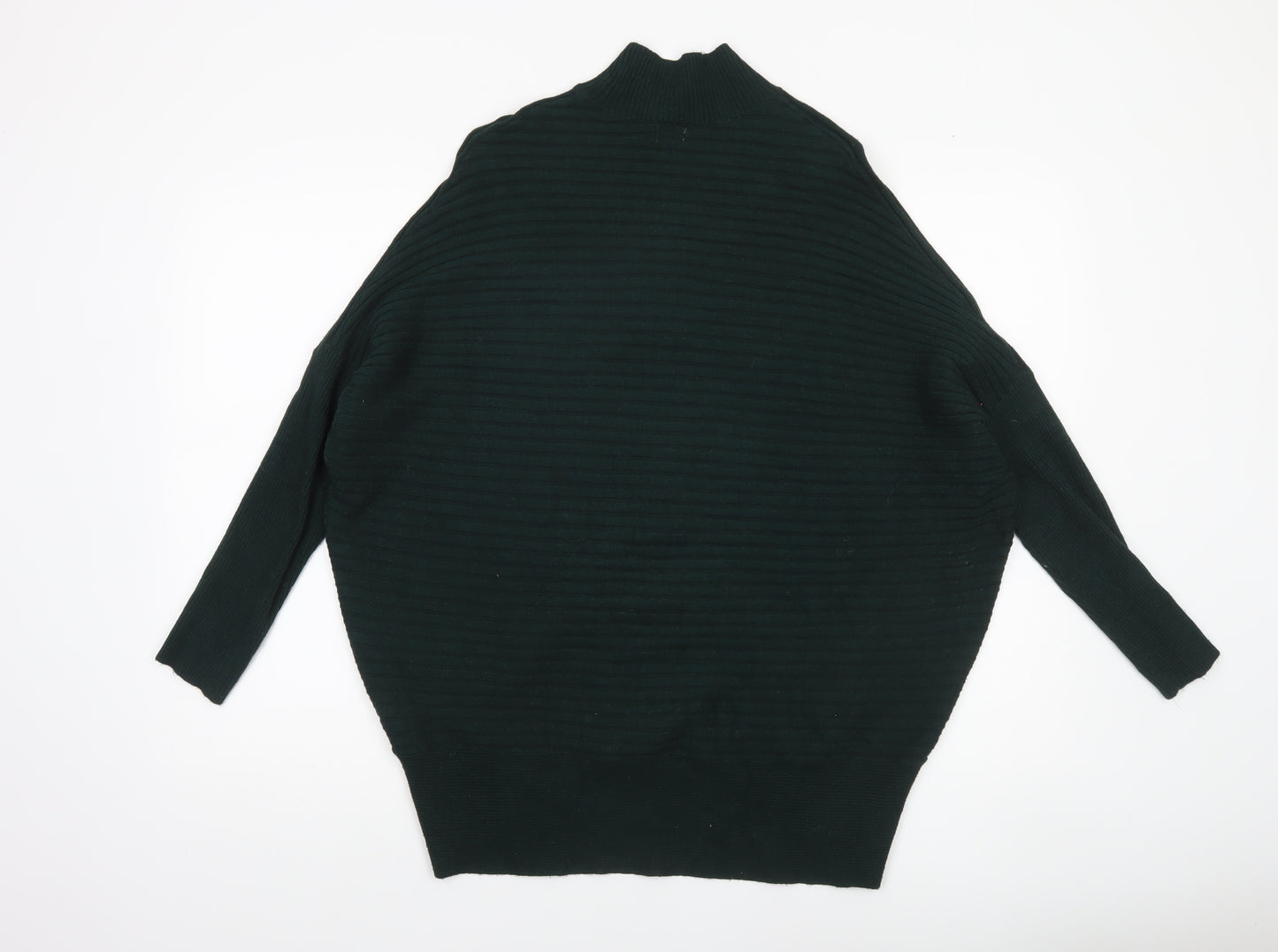 River Island Women’s Green Mock Neck Ribbed Knit Jumper Size S