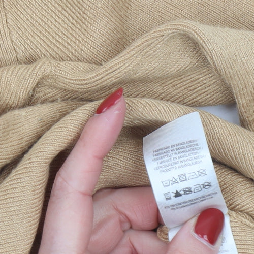 Primark Women Beige Roll Neck Ribbed Knit Jumper Size S
