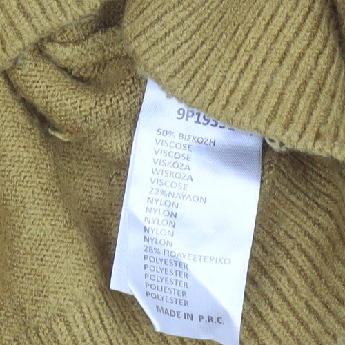 Attrattivo Women's Yellow Hooded Knit Pullover Jumper Size S