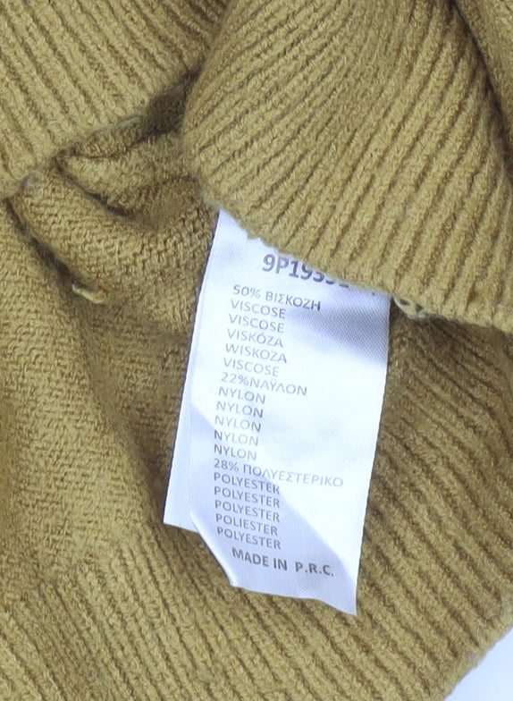 Attrattivo Women's Yellow Hooded Knit Pullover Jumper Size S