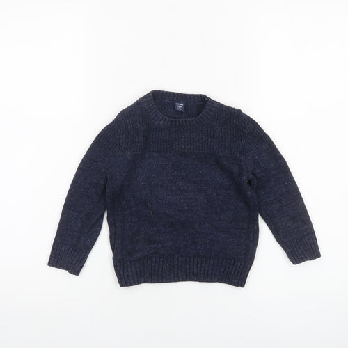 babyGap Boys Navy Blue Cotton Crew Neck Pullover Jumper 2 Years