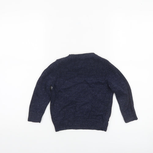 babyGap Boys Navy Blue Cotton Crew Neck Pullover Jumper 2 Years