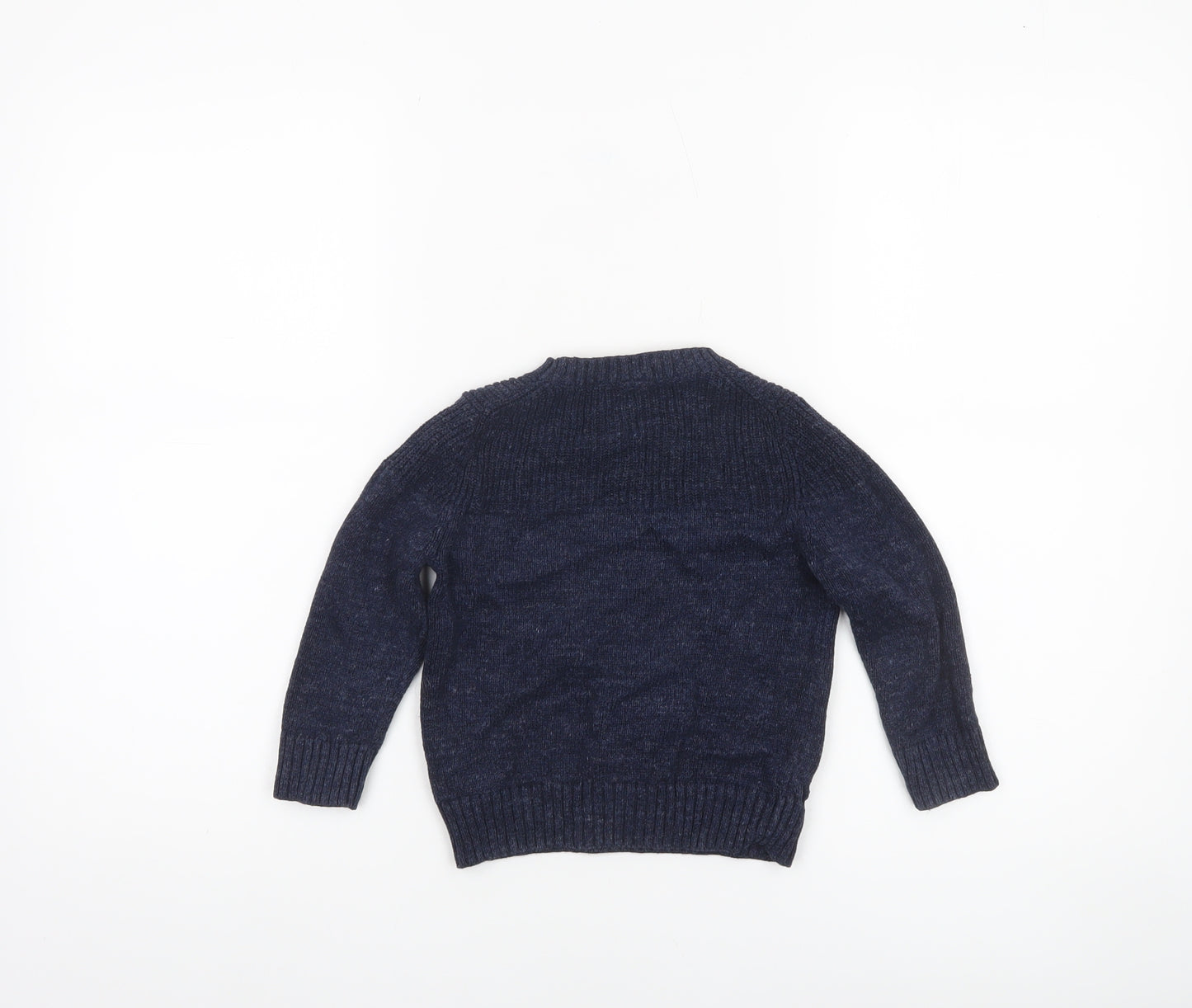 babyGap Boys Navy Blue Cotton Crew Neck Pullover Jumper 2 Years