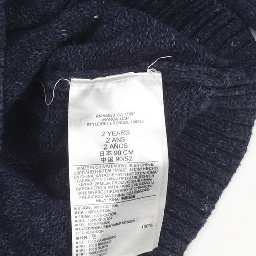 babyGap Boys Navy Blue Cotton Crew Neck Pullover Jumper 2 Years