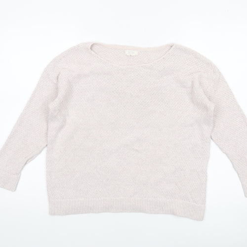 Fat Face Women's Beige Knit Jumper Size 12 Relaxed Fit