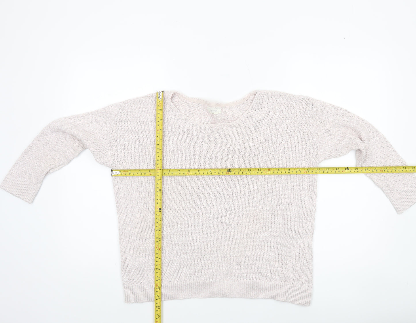 Fat Face Women's Beige Knit Jumper Size 12 Relaxed Fit