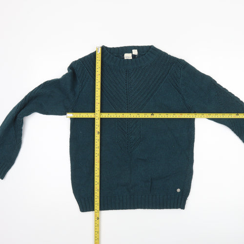 Roxy Womens Green XS Full Zip Knit Crew Neck Jumper