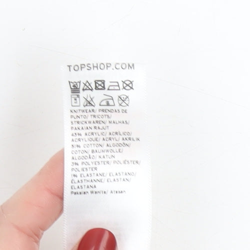 Topshop Women's Pink Knit Camisole Crop Tank Top Size 8