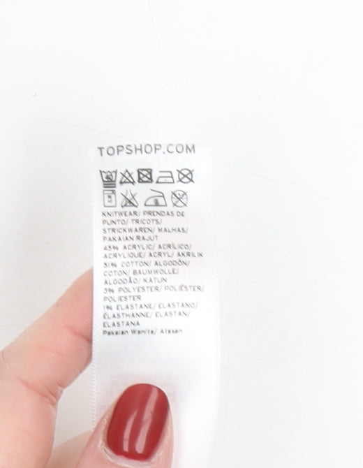 Topshop Women's Pink Knit Camisole Crop Tank Top Size 8