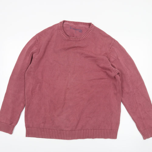 Kingston Casuales Men's Pink Cotton Crew Neck Jumper Size L