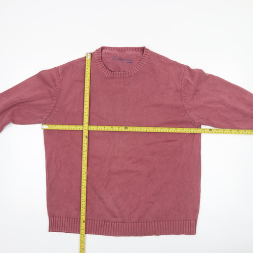 Kingston Casuales Men's Pink Cotton Crew Neck Jumper Size L