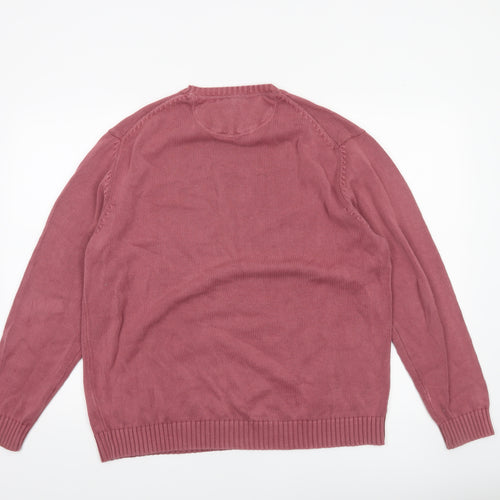 Kingston Casuales Men's Pink Cotton Crew Neck Jumper Size L