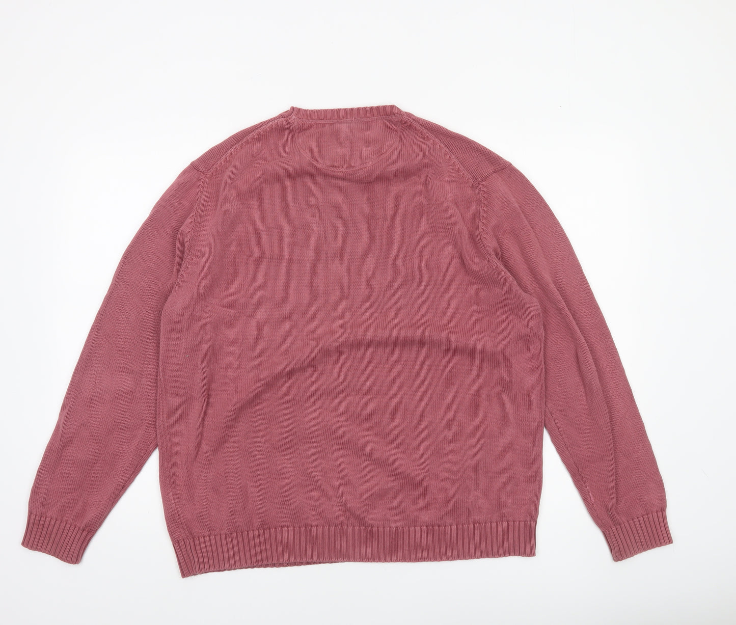 Kingston Casuales Men's Pink Cotton Crew Neck Jumper Size L