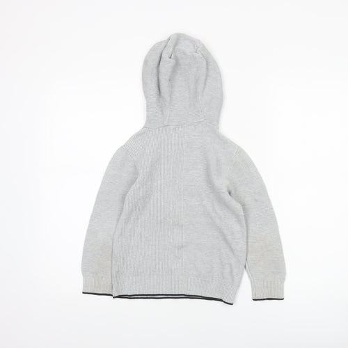 Next Boys Grey Hooded Cotton Pullover Jumper 6 Years