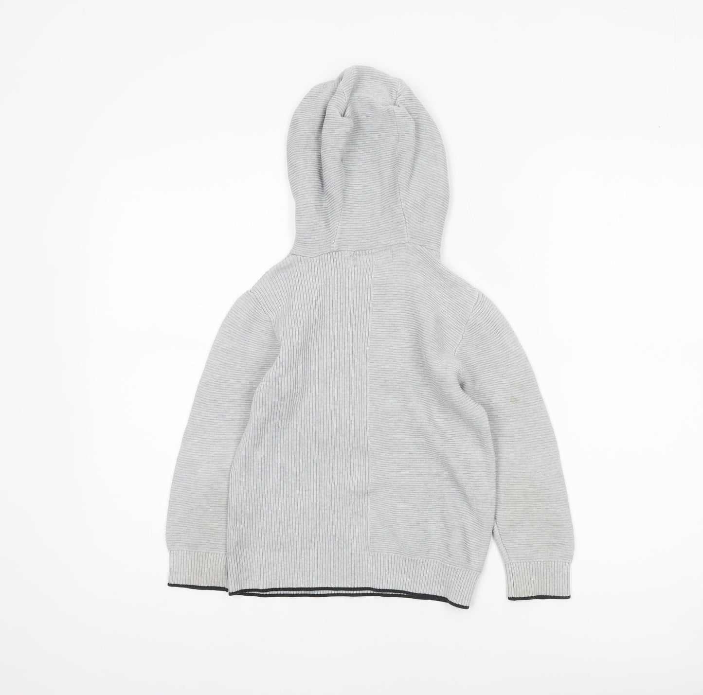 Next Boys Grey Hooded Cotton Pullover Jumper 6 Years