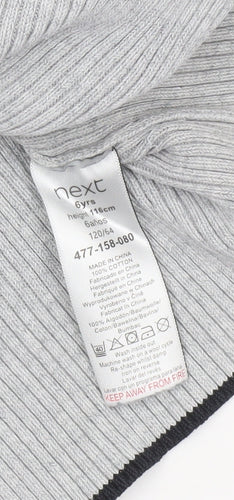 Next Boys Grey Hooded Cotton Pullover Jumper 6 Years