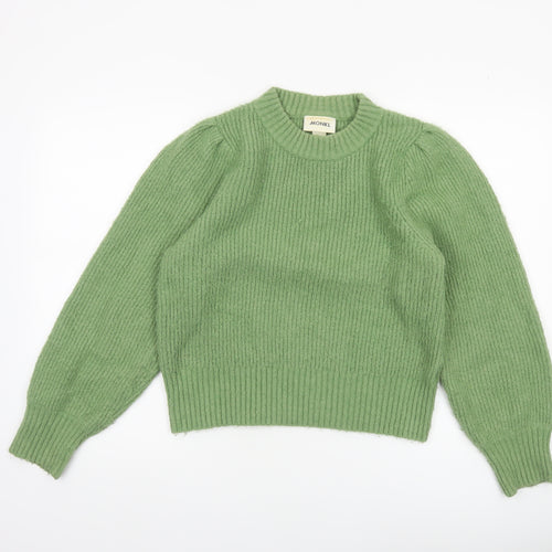 Monki Women’s Green Crew Neck Knit Pullover Jumper Size 12