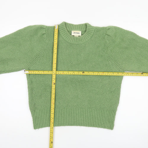 Monki Women’s Green Crew Neck Knit Pullover Jumper Size 12