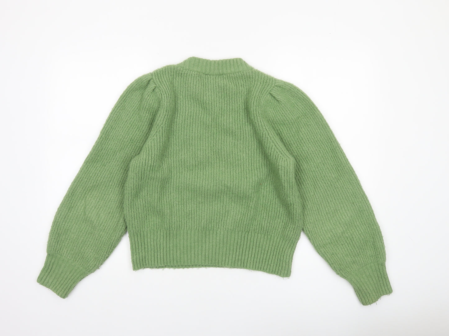 Monki Women’s Green Crew Neck Knit Pullover Jumper Size 12