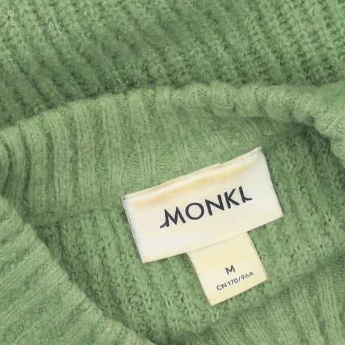 Monki Women’s Green Crew Neck Knit Pullover Jumper Size 12