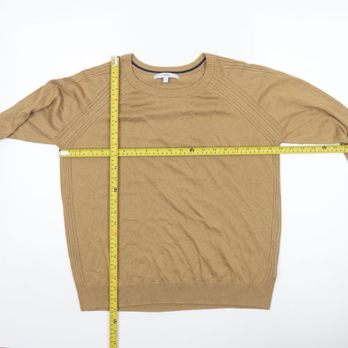 Next Women Beige Crew Neck Long Sleeve Pullover Jumper Size 14