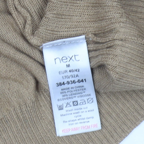 Next Women Beige Crew Neck Long Sleeve Pullover Jumper Size 14