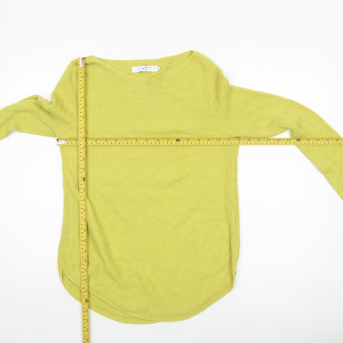 John Lewis Women’s Yellow Cotton Boat Neck Jumper Size 8