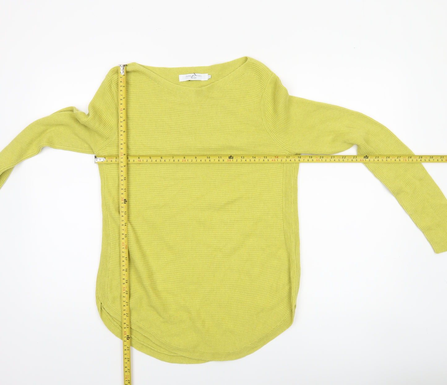 John Lewis Women’s Yellow Cotton Boat Neck Jumper Size 8
