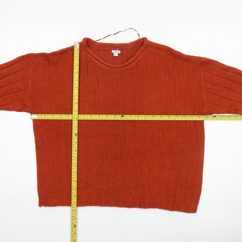 OVS Women’s Orange Chunky Knit Acrylic Jumper Size 12