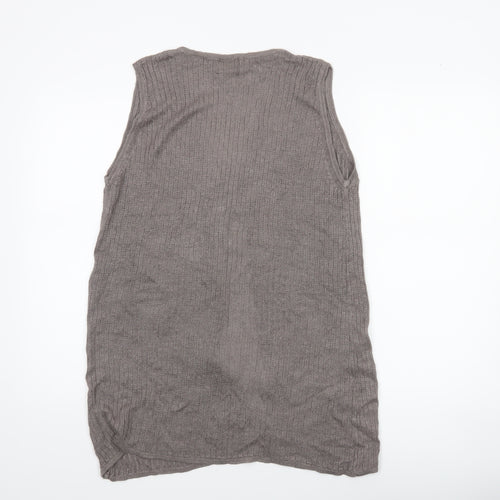 JO-Y-JO Women's Grey Linen Knit Sleeveless Vest S