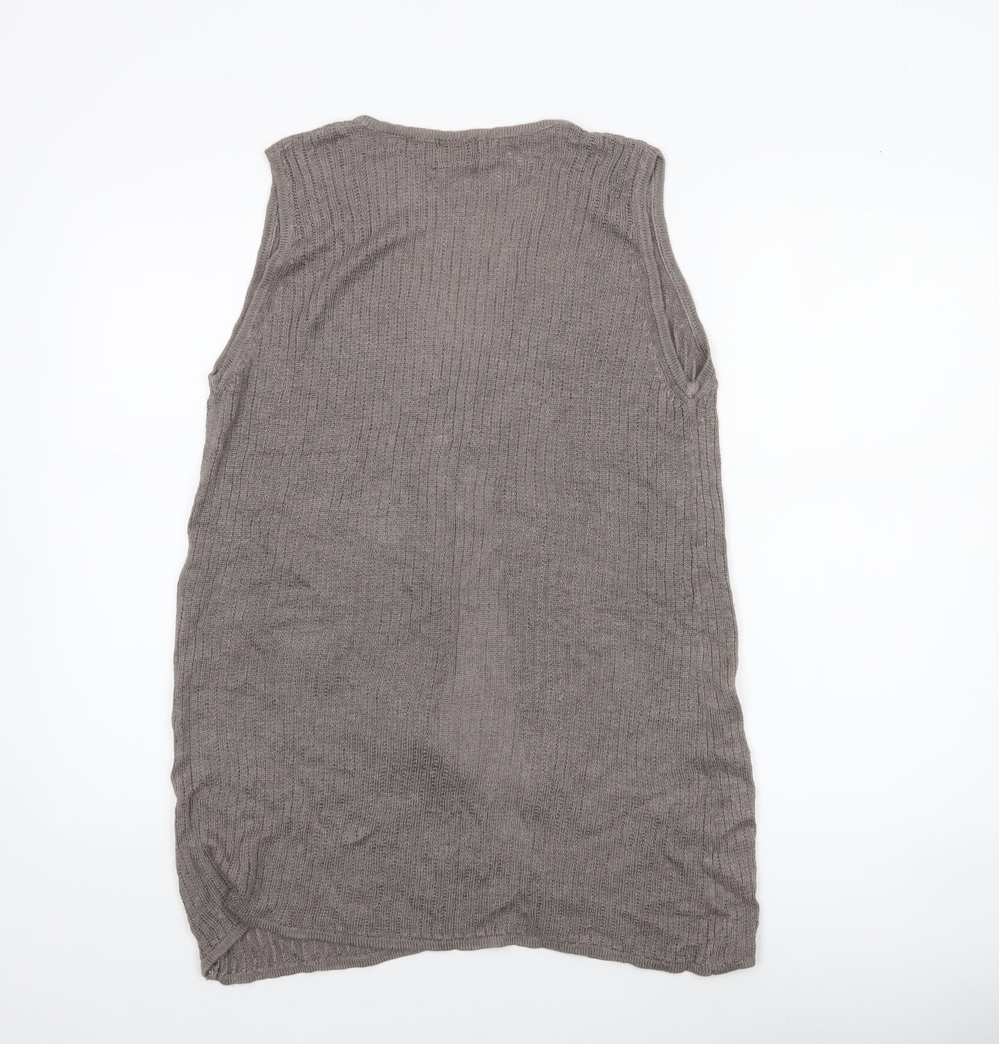 JO-Y-JO Women's Grey Linen Knit Sleeveless Vest S