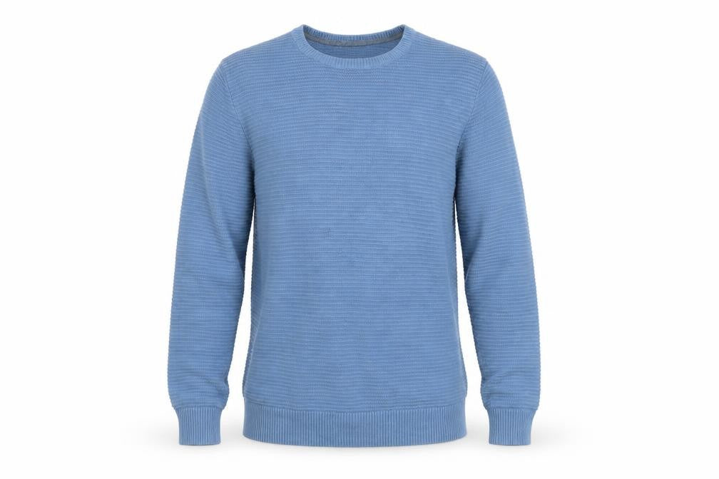 Front view of Marks & Spencer Men’s Blue Cotton jumper L Tailored Fit
