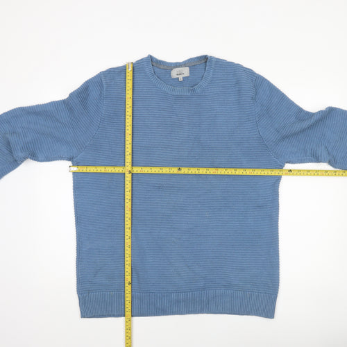 Marks and Spencer Men’s Blue Cotton Pullover Jumper L Tailored Fit