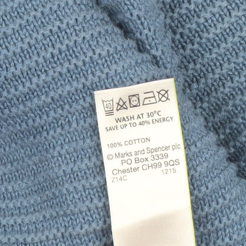 Marks and Spencer Men’s Blue Cotton Pullover Jumper L Tailored Fit