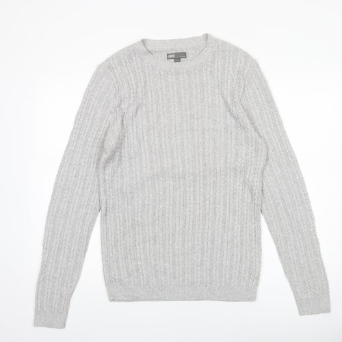 ASOS Men’s Grey Cable Knit Cotton Acrylic Pullover Jumper L