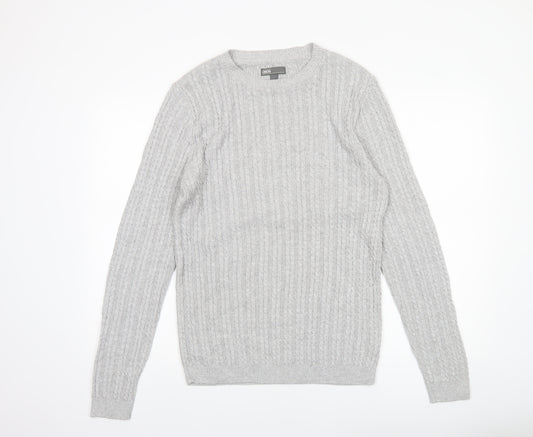 ASOS Men’s Grey Cable Knit Cotton Acrylic Pullover Jumper L