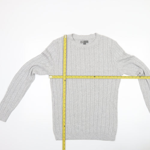 ASOS Men’s Grey Cable Knit Cotton Acrylic Pullover Jumper L