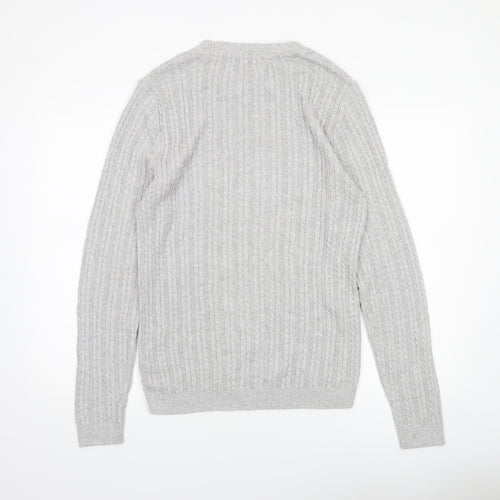 ASOS Men’s Grey Cable Knit Cotton Acrylic Pullover Jumper L