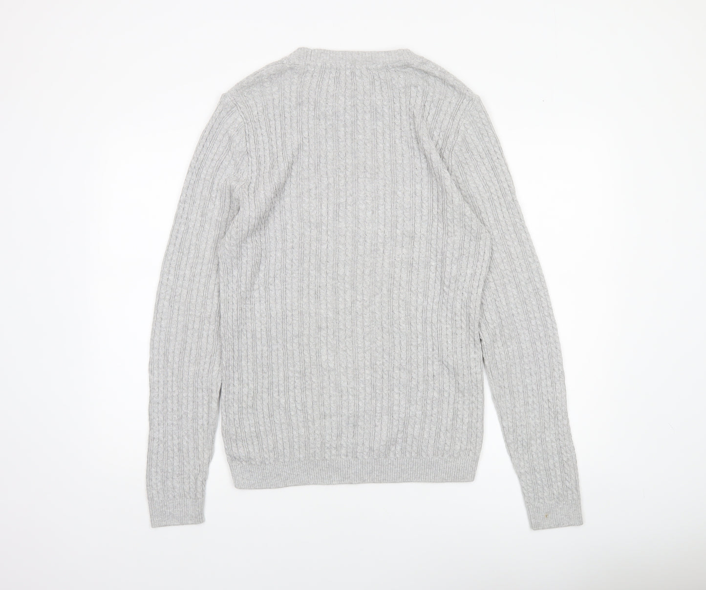 ASOS Men’s Grey Cable Knit Cotton Acrylic Pullover Jumper L