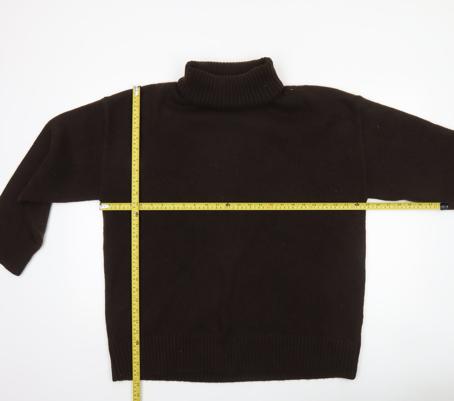 Monki Women Brown Roll Neck Knit Jumper Size M Long Sleeve